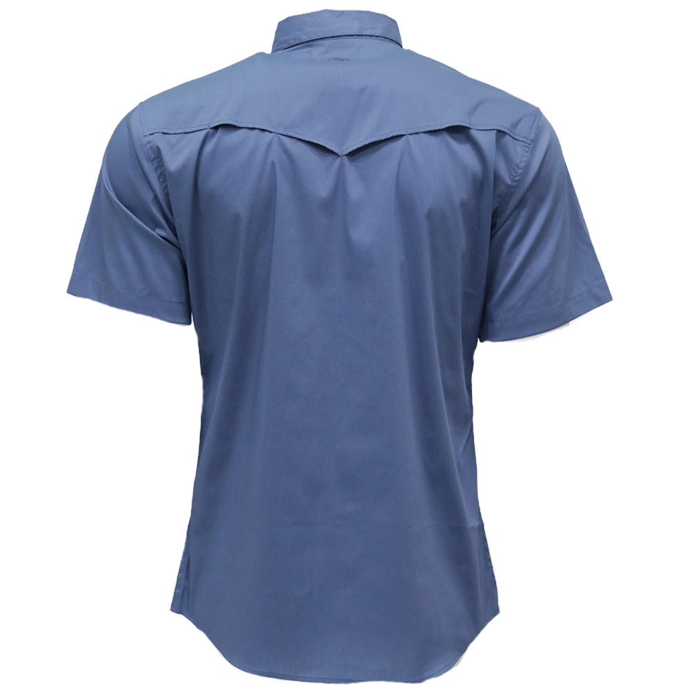 "Maverick" Short Sleeve Button Up Shirt Blue