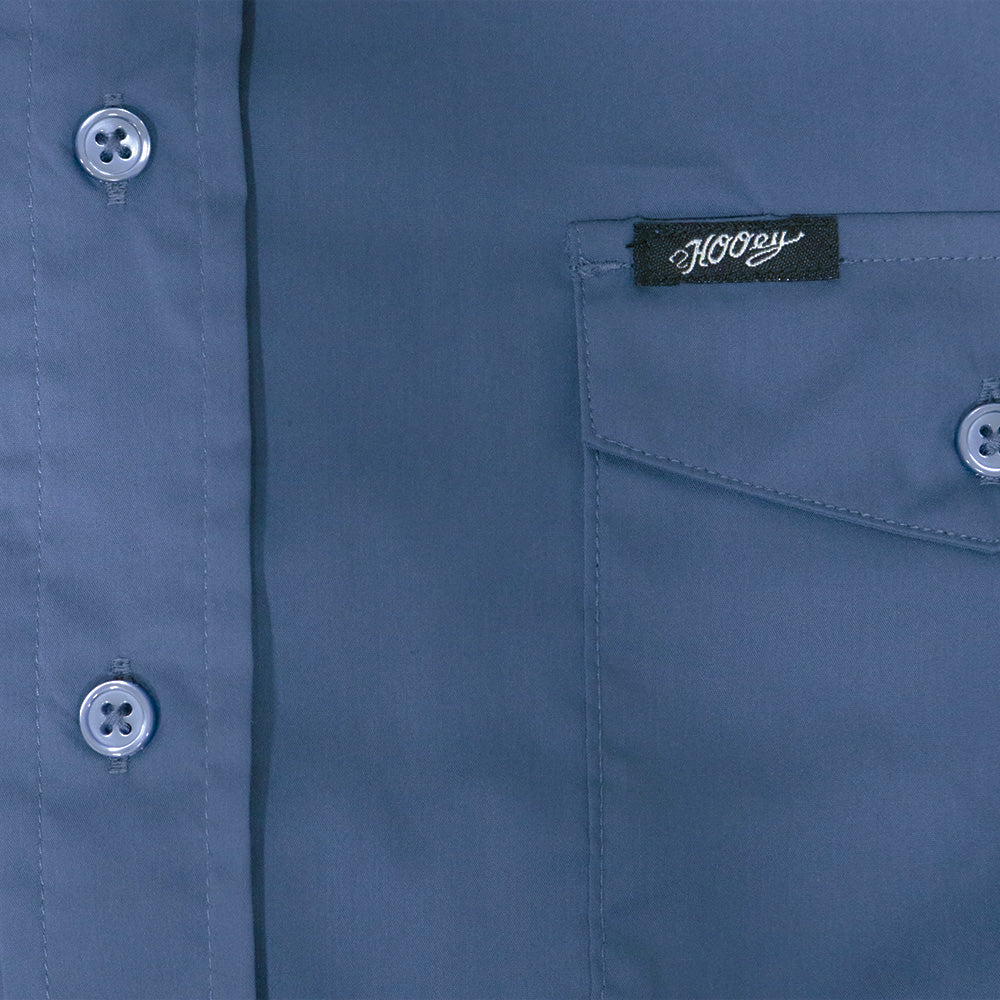 "Maverick" Short Sleeve Button Up Shirt Blue
