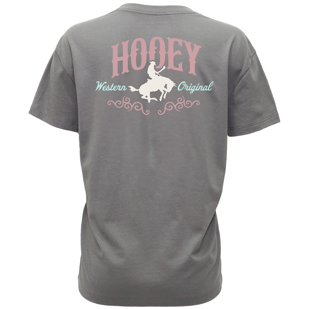 YOUTH "Salado" T-shirt Dark Grey w/ Pink & Teal Logo