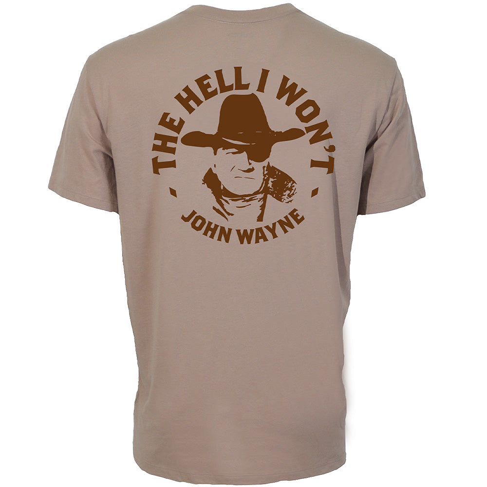 "John Wayne"  Light Brown Pocket T-shirt