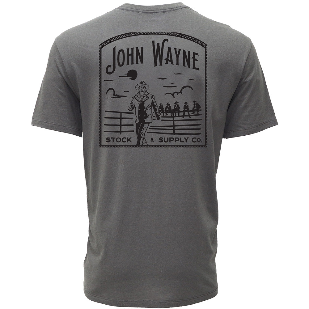 "John Wayne"  Dark Grey Pocket T-shirt