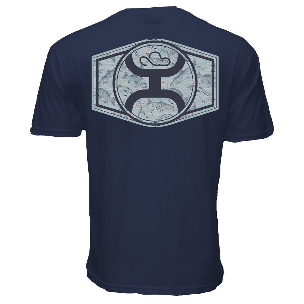 "Ollie" Navy Blue w/ Snapper Fish Detailing Hooey T-shirt