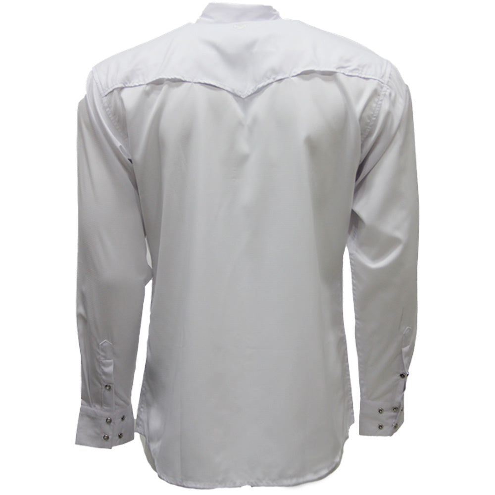 Sol Long Sleeve Pearl Snap Shirt White