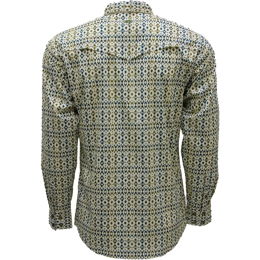 Maverick Long Sleeve Button Up Shirt Green/Aztec