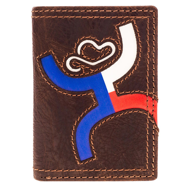 Hooey wallet with red, white, blue Hooey logo