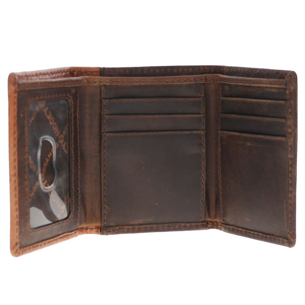 Tuff Trifold Wallet Tan/Brown Leather