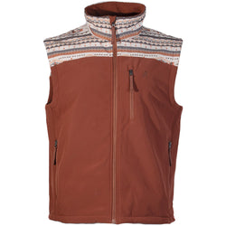 Youth "Hooey Softshell Vest" Rust/Cream Aztec