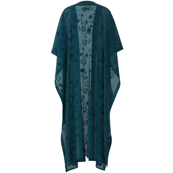 Ladies Kimono Teal w/Floral Pattern