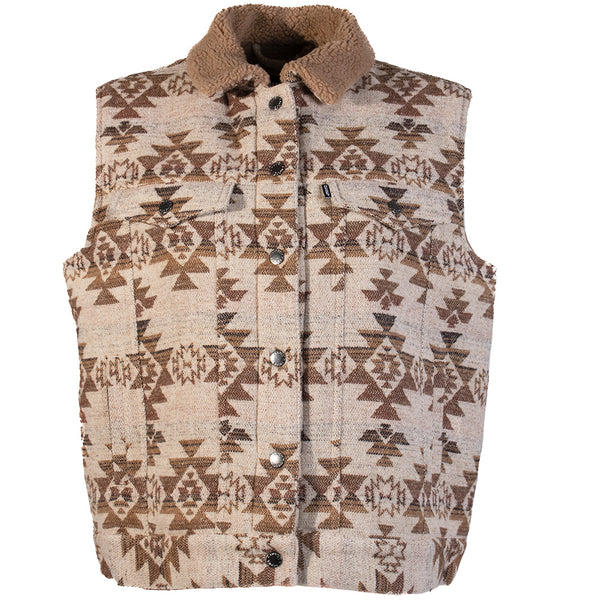 Youth Girls Hooey Sherpa Vest Cream/Aztec