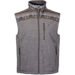 Youth "Hooey Softshell Vest" Grey w/Brown & Tan Aztec