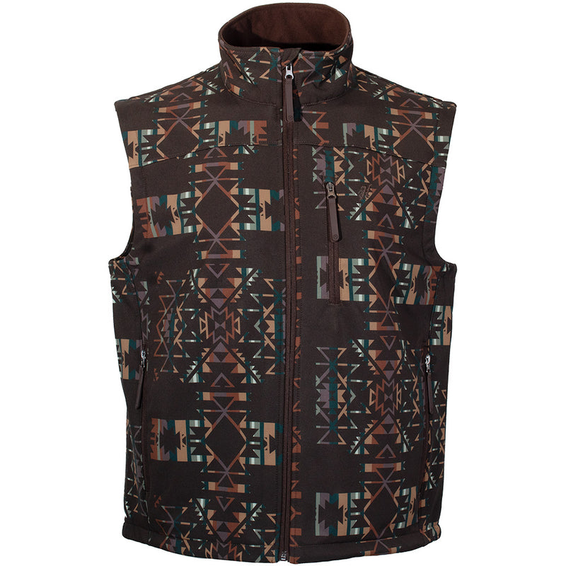 Youth "Hooey Softshell Vest" Brown/Aztec