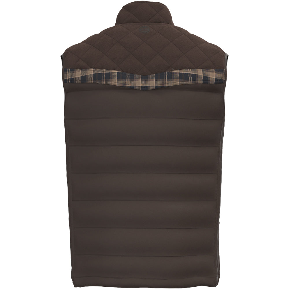 Banff Puffer Vest Dark Brown w/Plaid