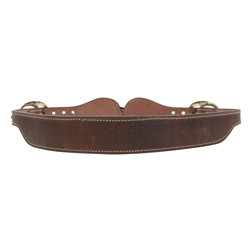 Spur Strap Brown Leather Belt w/Tan Stitching