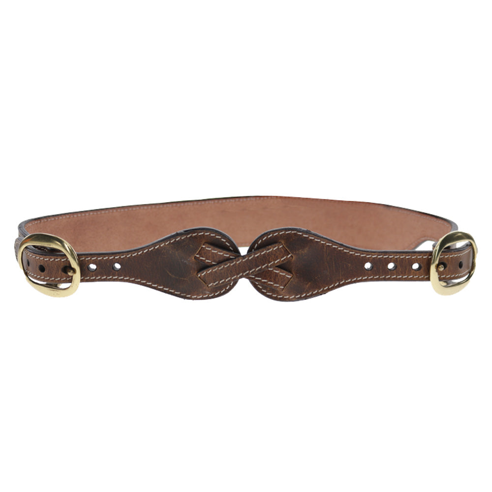 Spur Strap Brown Leather Belt w/Tan Stitching