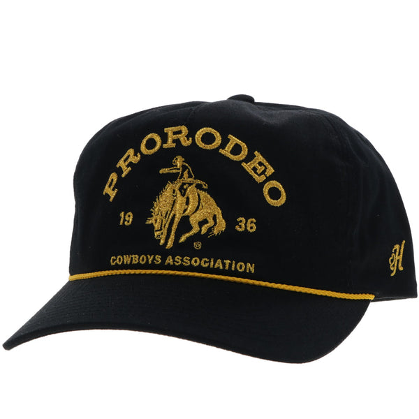 black and gold Pro Rodeo x Hooey hat