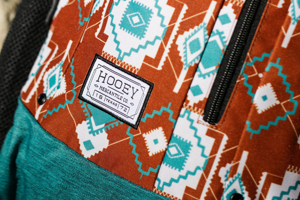 "Rockstar" Backpack Teal/Rust Aztec