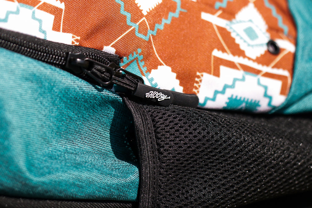 "Rockstar" Backpack Teal/Rust Aztec