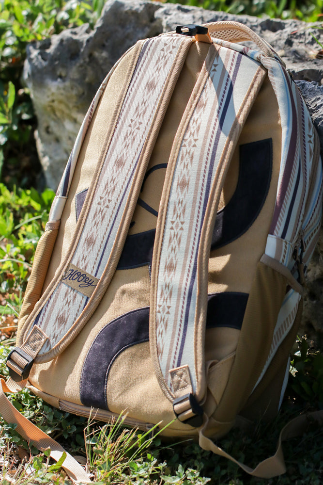 "Recess" Backpack Cream/Tan Serape Stripe