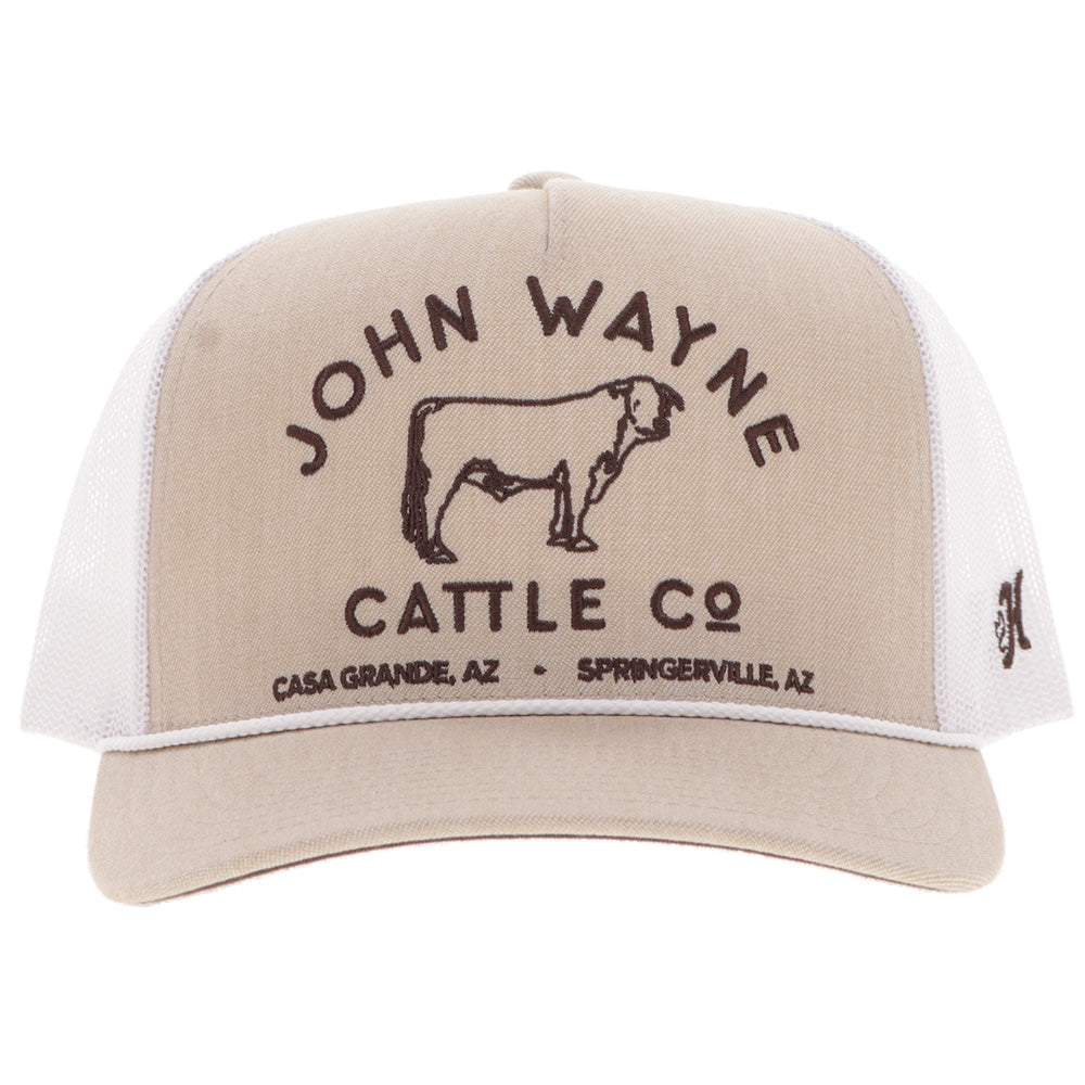 "John Wayne" Hat Tan & White w/Stitching