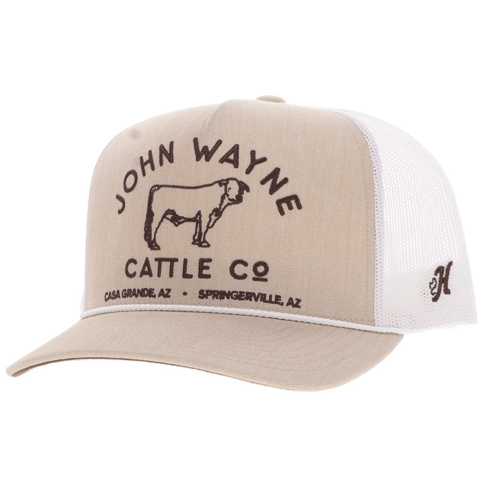 "John Wayne" Hat Tan & White w/Stitching