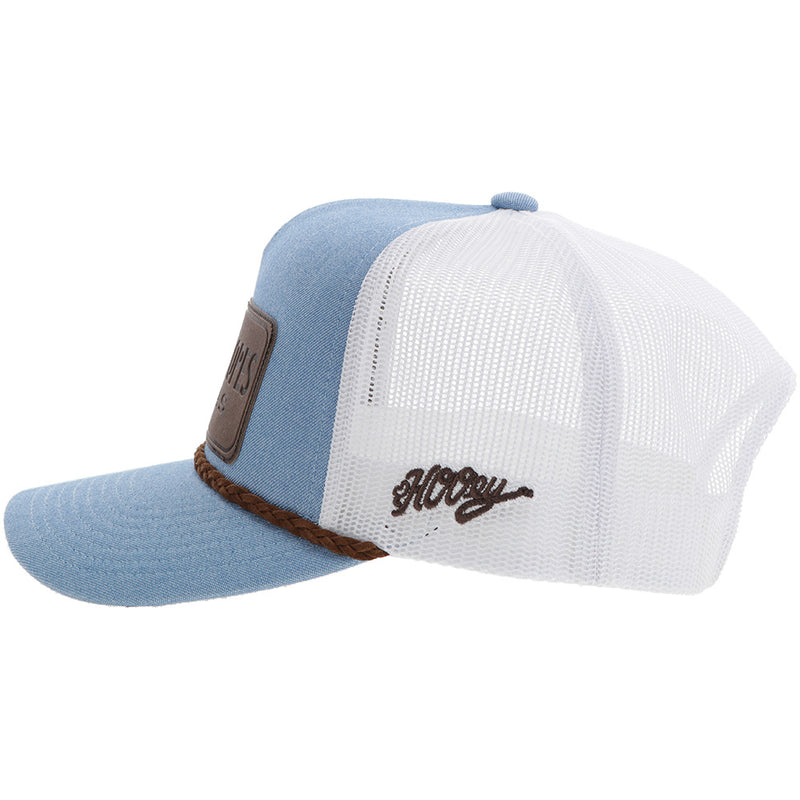 "CR107" Cactus Ropes Hat Denim/White w/Leather Patch