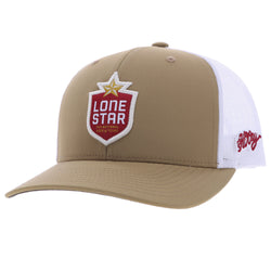 "Lone Star" Hat Tan/White