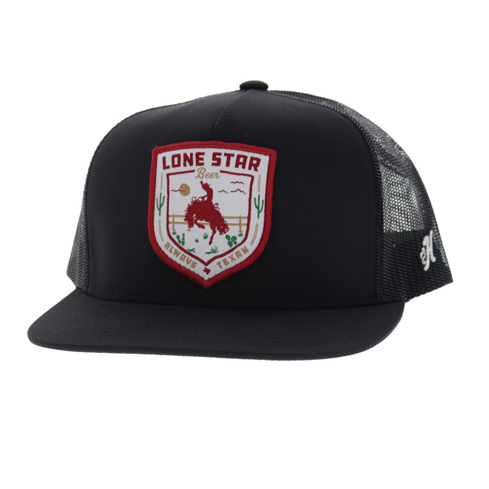 Lone Star 5-Panel Trucker Snapback Hat Black