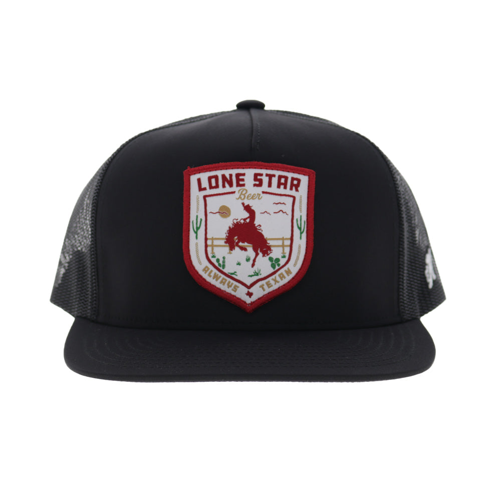 Lone Star 5-Panel Trucker Snapback Hat Black