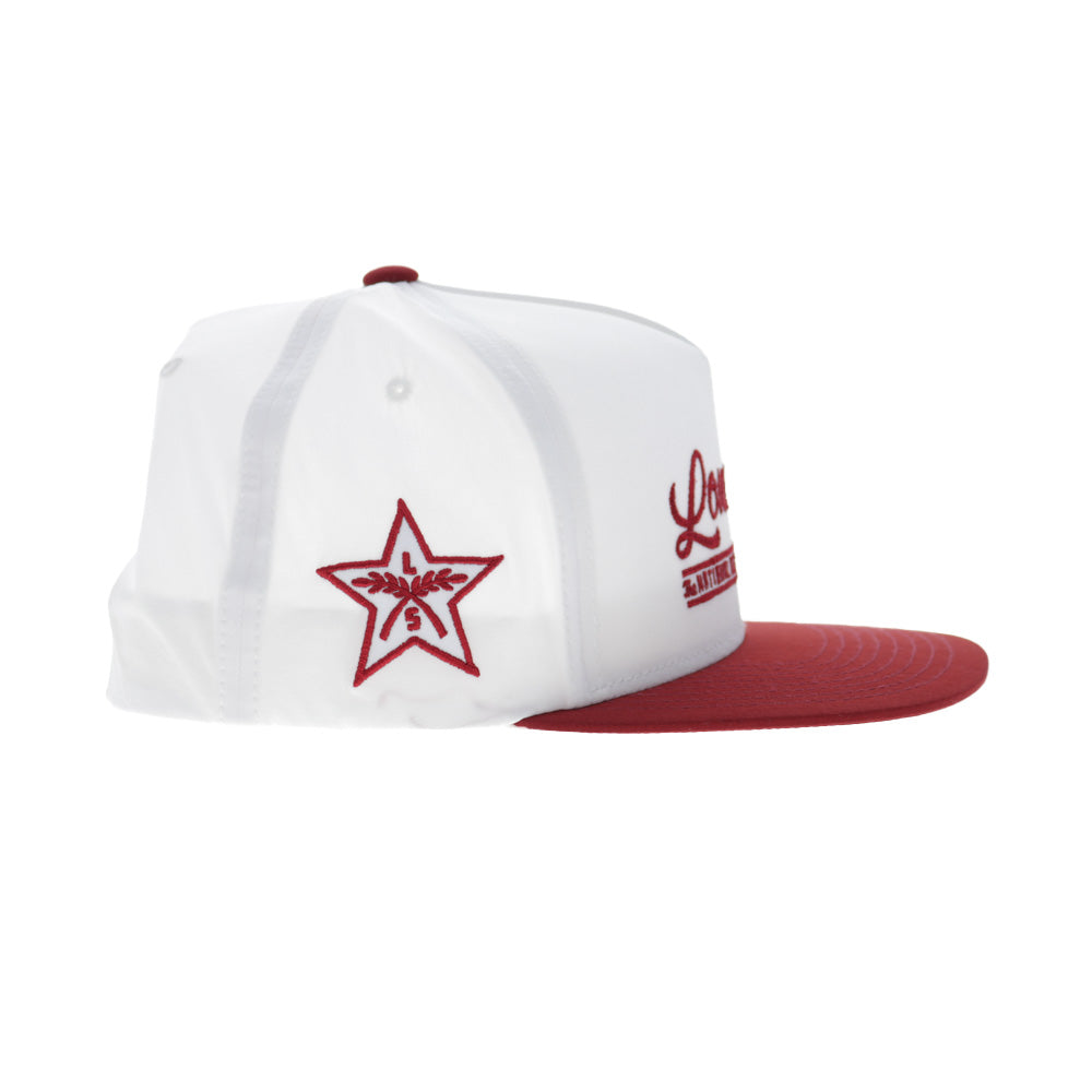 Lone Star 5-Panel Trucker Snapback Hat White/Red