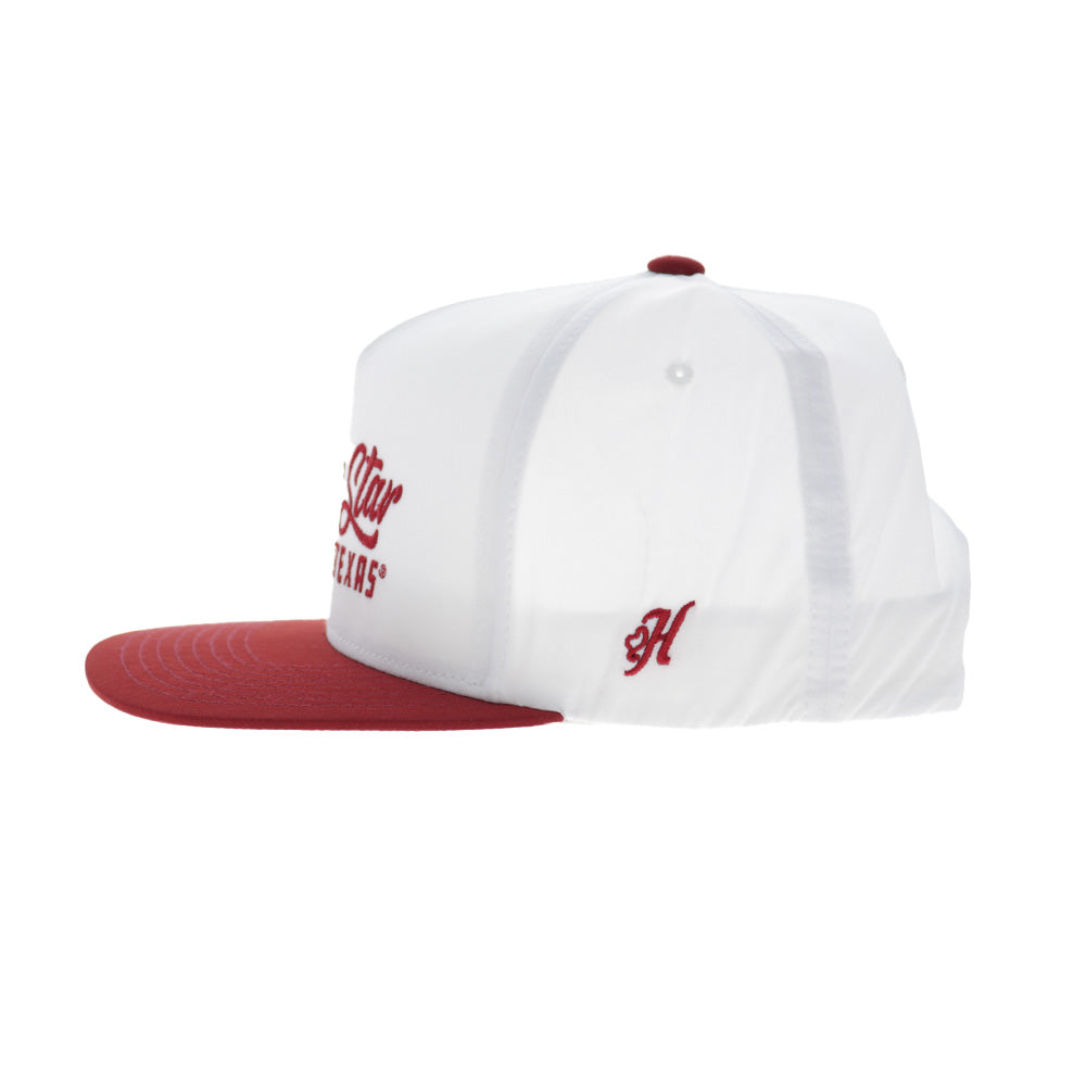 Lone Star 5-Panel Trucker Snapback Hat White/Red