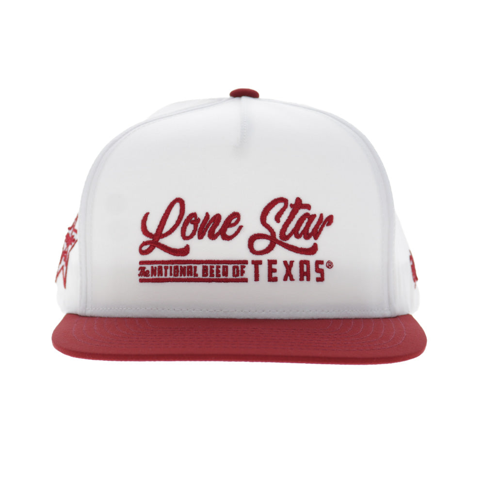 Lone Star 5-Panel Trucker Snapback Hat White/Red