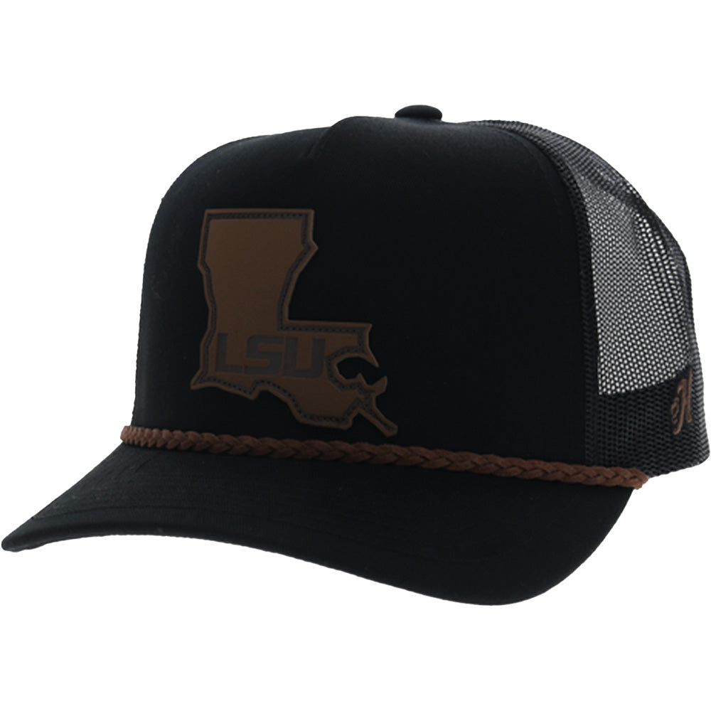 Louisiana State University 5-Panel Trucker Snapback Hat Black