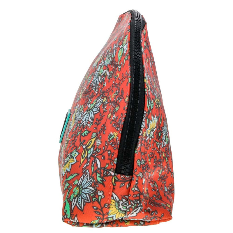 "Hooey Large Accessory Bag" Orange w/ Floral Print