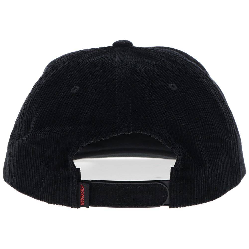 University Of Nebraska Hat Black Corduroy w/ Red N Logo
