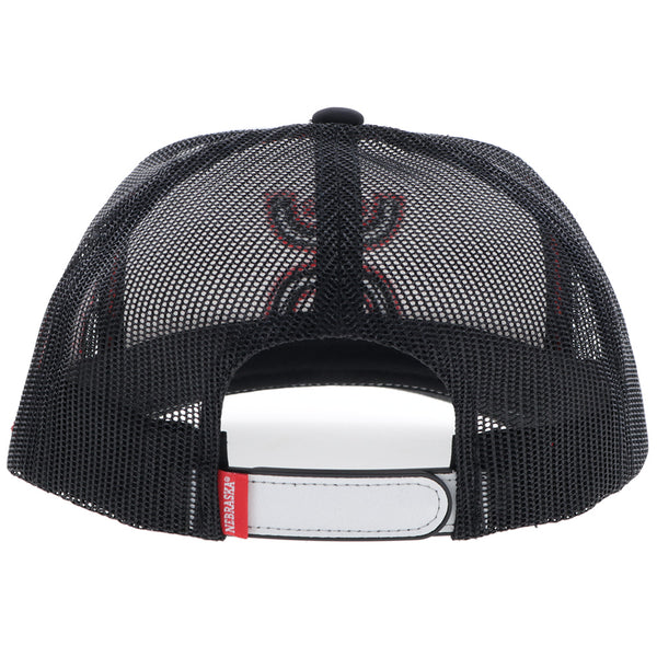 University Of Nebraska White/Black Hat w/Black & Red Hooey Logo