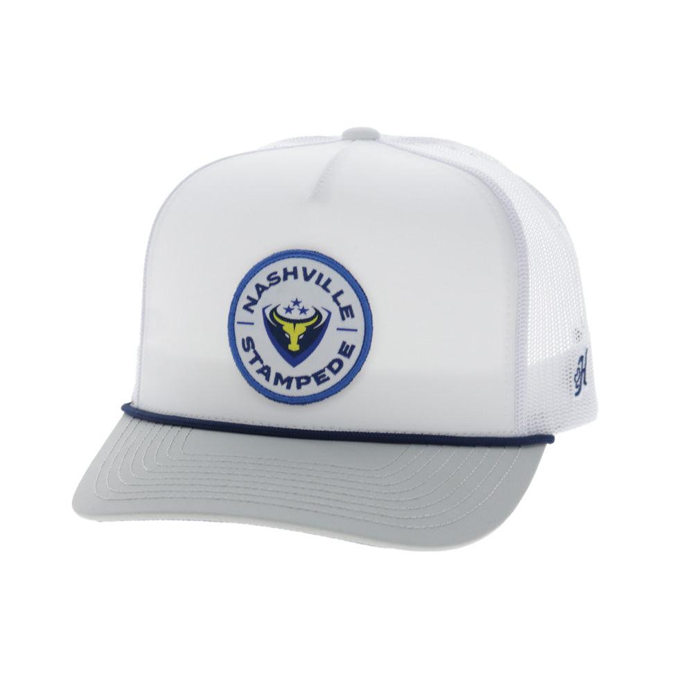 Nashville Stampede Hat White/Grey w/Circle Patch