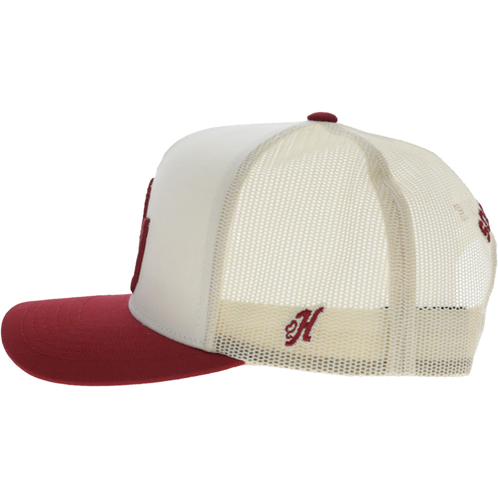 University of Oklahoma 5-Panel Trucker Snapback Hat Cream/Crimson