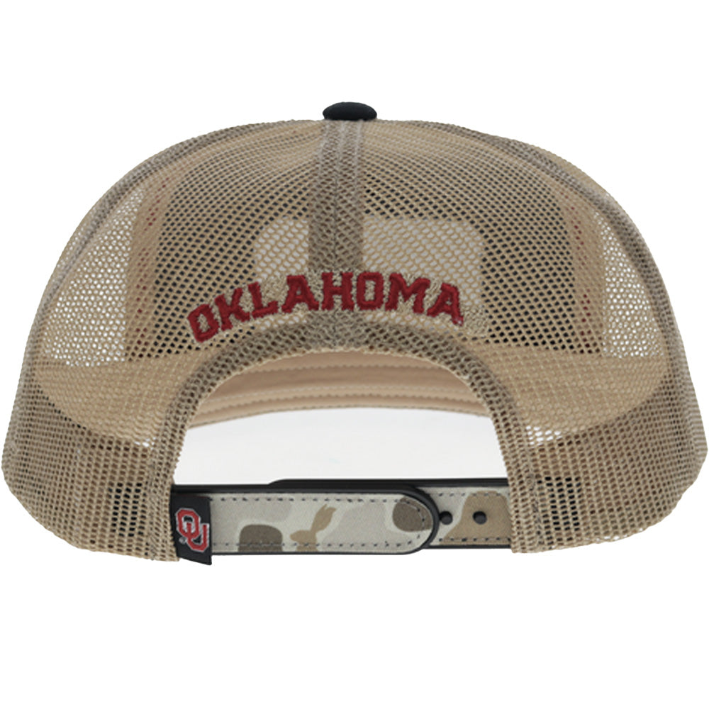 University of Oklahoma 5-Panel Trucker Snapback Hat Black/Camo