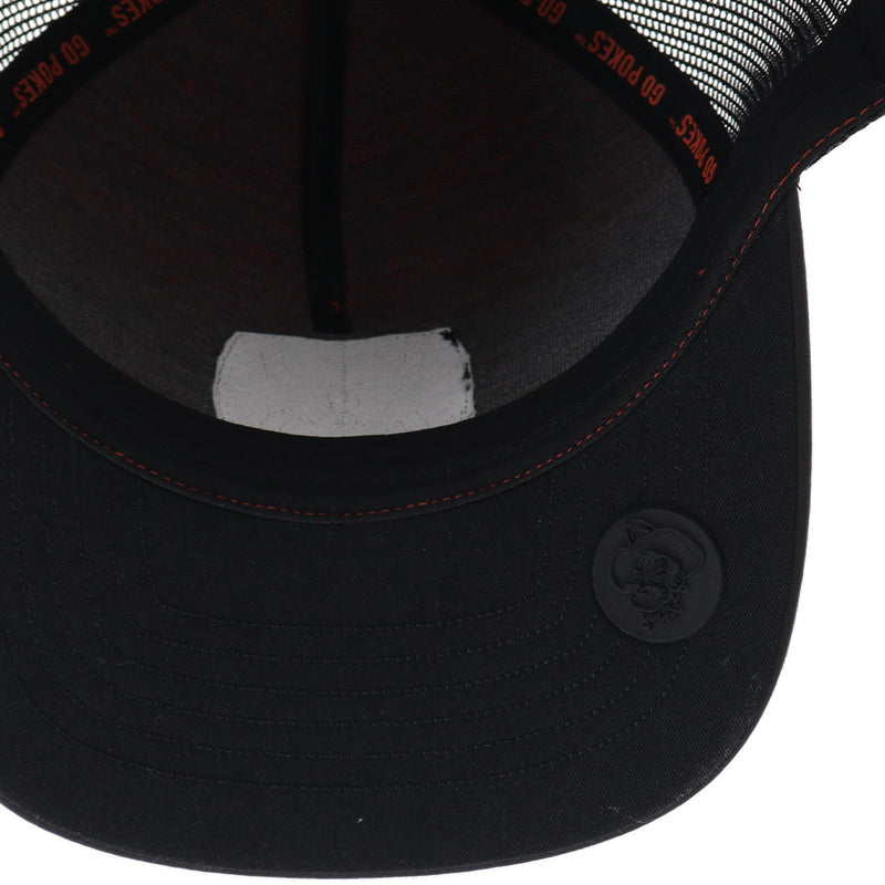 underside of OSU x Hooey orange and black hat