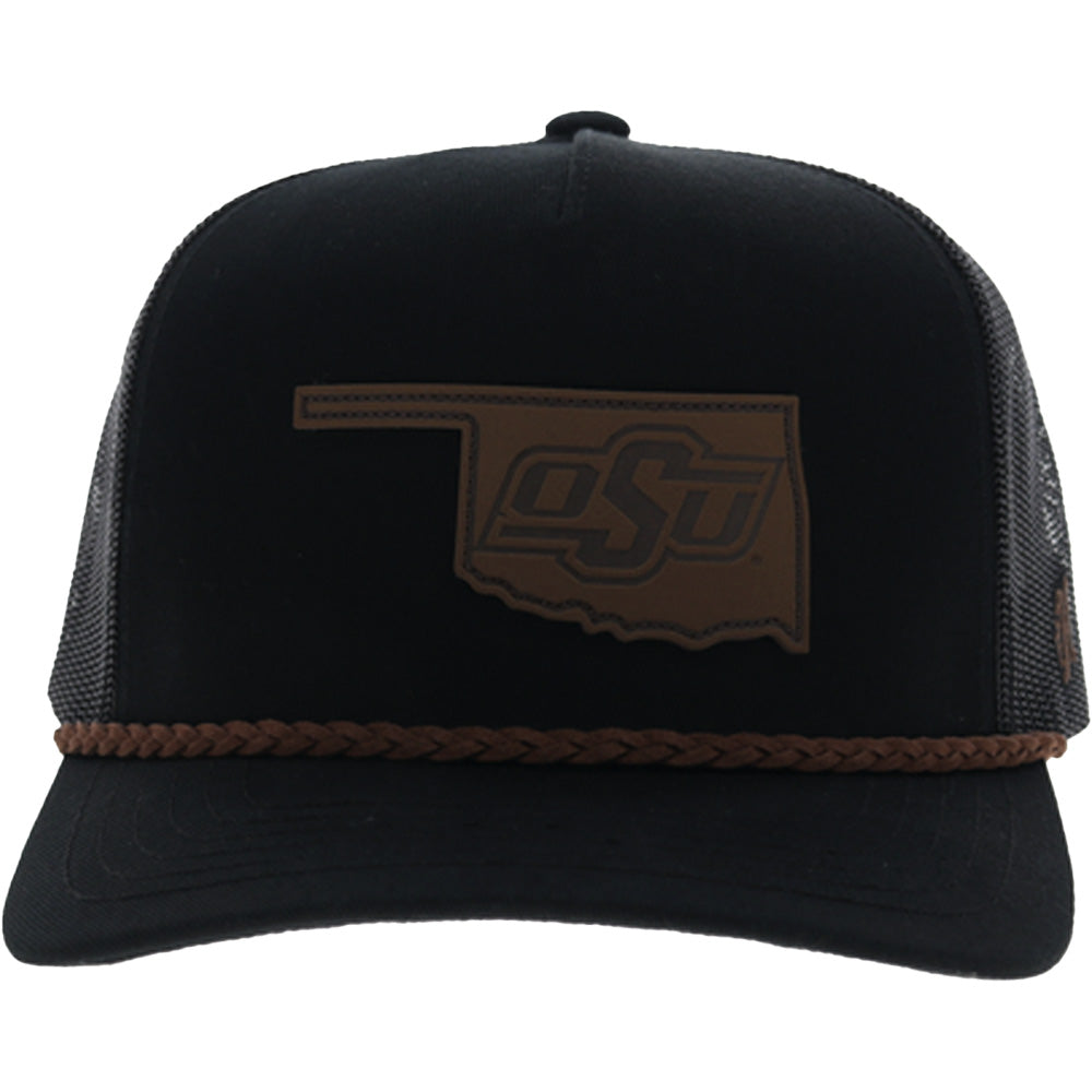 Oklahoma State 5-Panel Trucker Snapback Hat Black