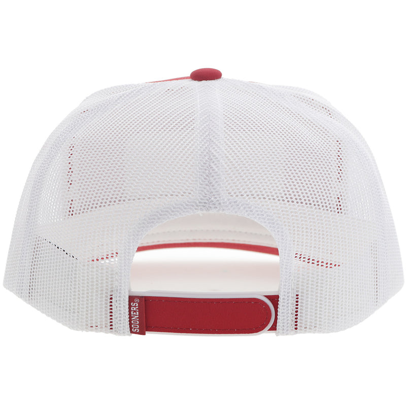 Back of Boomer Sooner red and white OU x Hooey hat