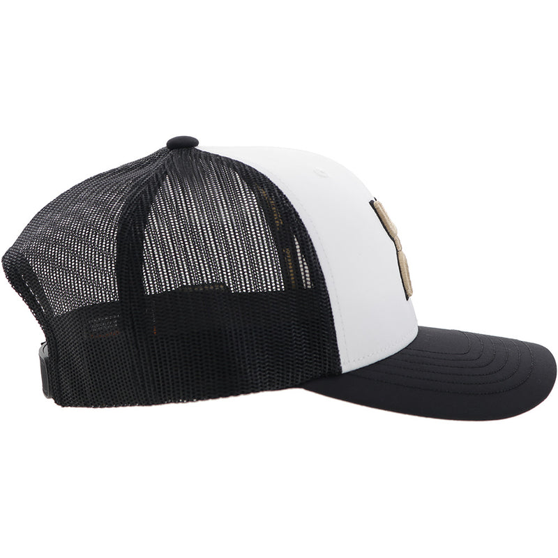 right side of black and white Purdue x Hooey hat