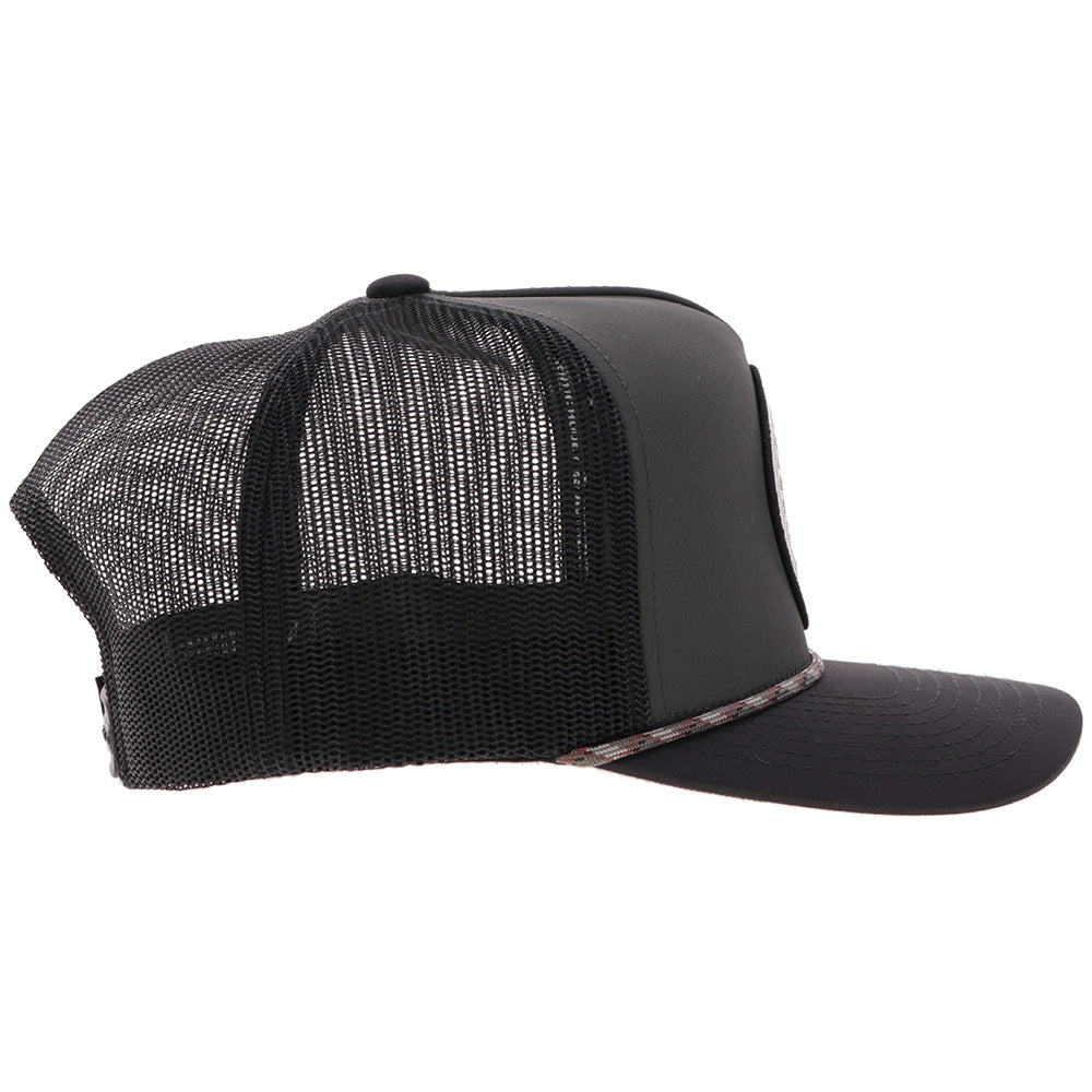 "Quanah" Hat Charcoal/Black w/Black & White Circle Patch