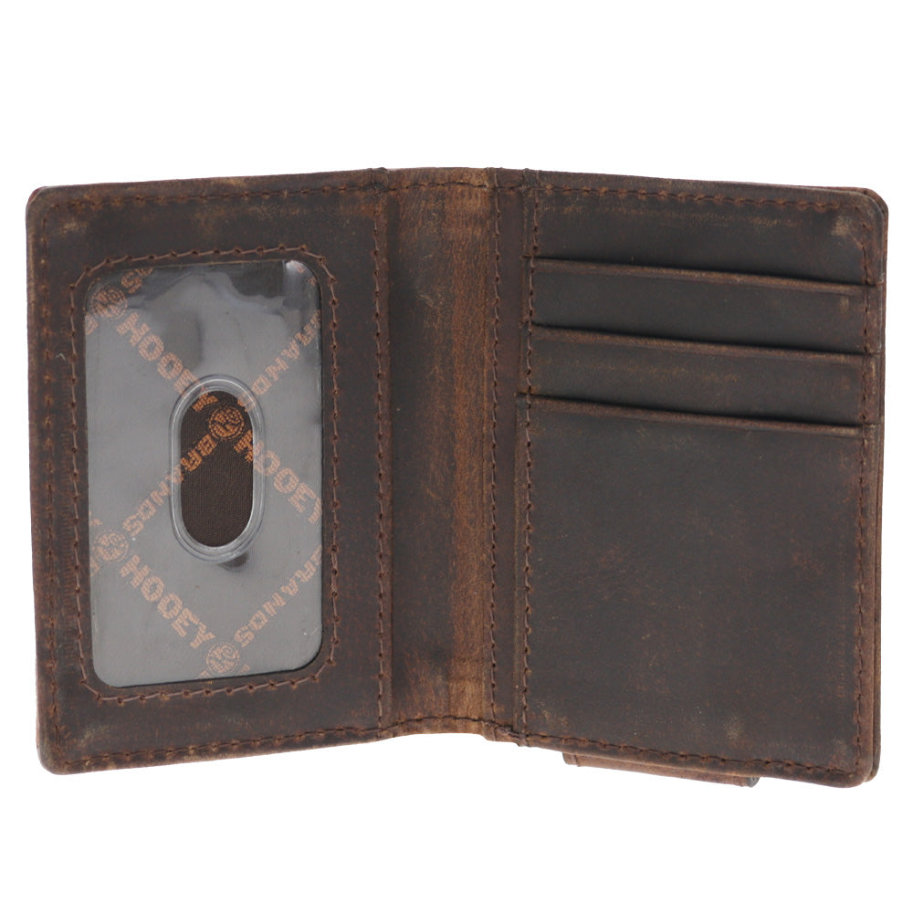 Zemi Bifold Money Clip Tan Basket Weave w/ Brown Lightning Bolt