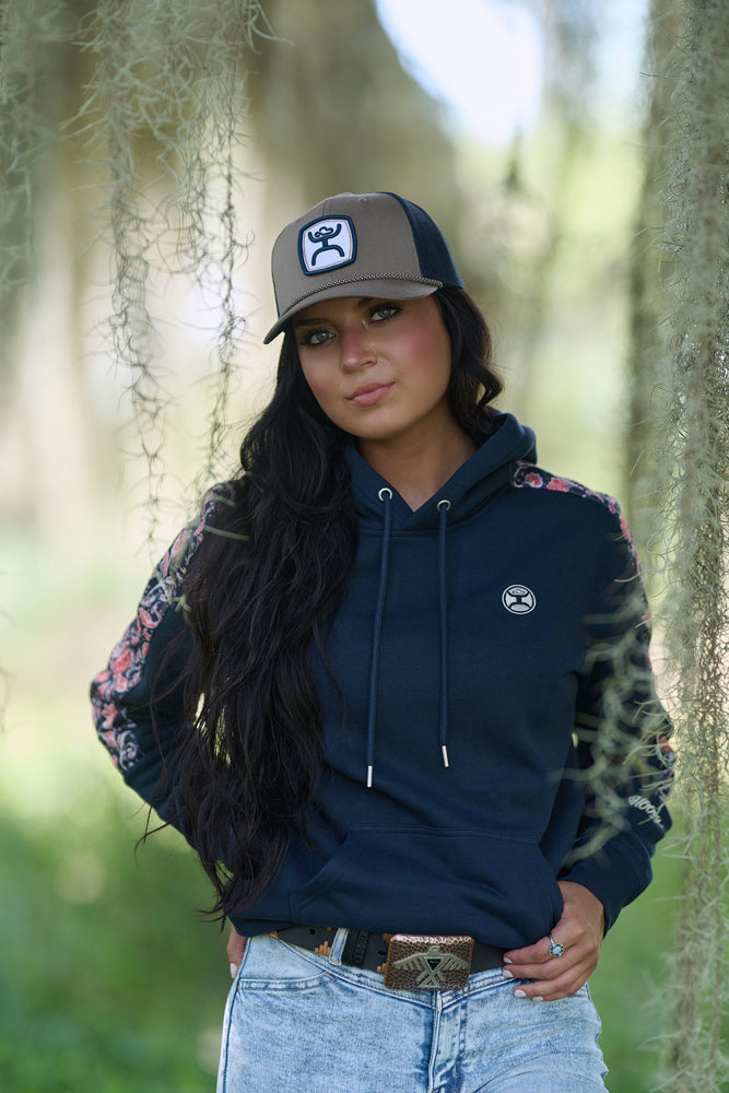 Canyon Hoody Dark Navy w/Floral Print