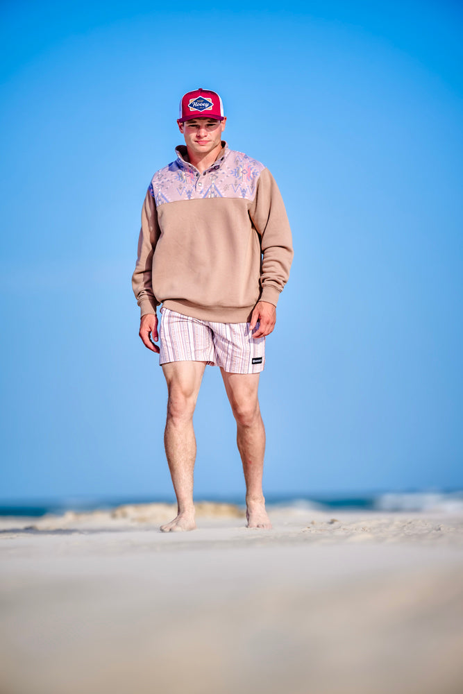 "Breaker" Boardshort Cream/Stripe