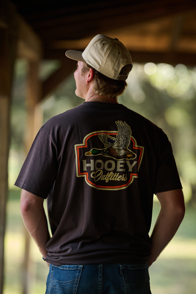 Flock Shot Hooey Outfitters T-shirt Dark Brown w/Bird Logo