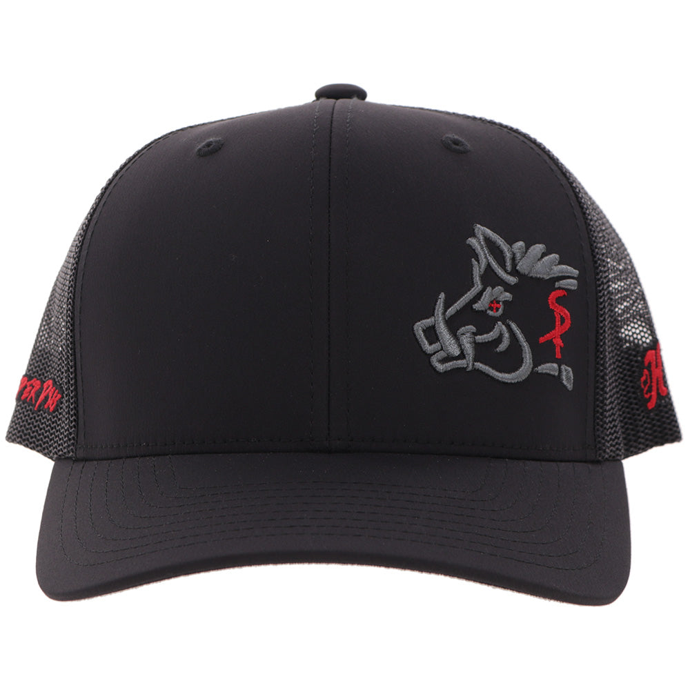 "Sniper Pig" Hat Black w/Grey/Red Logo