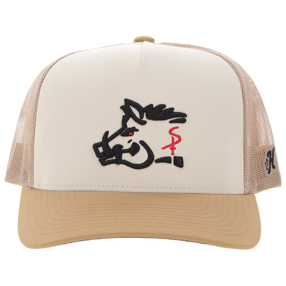 "Sniper Pig" Hat Tan w/Black & Red Logo