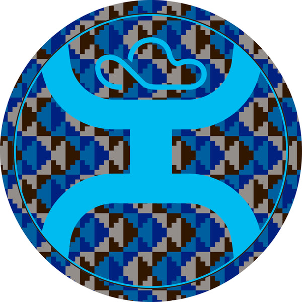 Hooey 2.0 Navy / Grey / Blue 4" Circle Sticker